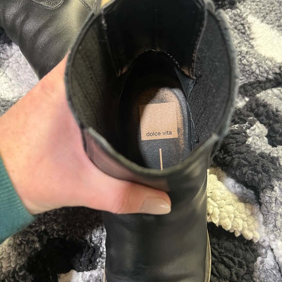 Dolce Vita Caster Black 3” Heeled Boots with Cream Sole - Picture 11 of 13